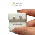 0.96 Carat Moissanite Heart Stud Earrings Sterling Silver - Earrings - Me, Myself & MoissaNite Jewelry