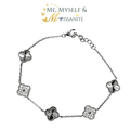 Moissanite Clover Bracelet - 925 Sterling Silver VVS1 - Bracelets - Me, Myself & MoissaNite Jewelry
