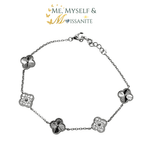 Moissanite Clover Bracelet - 925 Sterling Silver VVS1 - Bracelets - Me, Myself & MoissaNite Jewelry