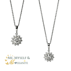 Moissanite Flower Necklace 1.97 Carats - 925 Sterling Silver VVS1 - Necklaces - Me, Myself & MoissaNite Jewelry