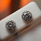 Moissanite Halo Earrings 1.42 Carats - Me, Myself & MoissaNite Jewelry