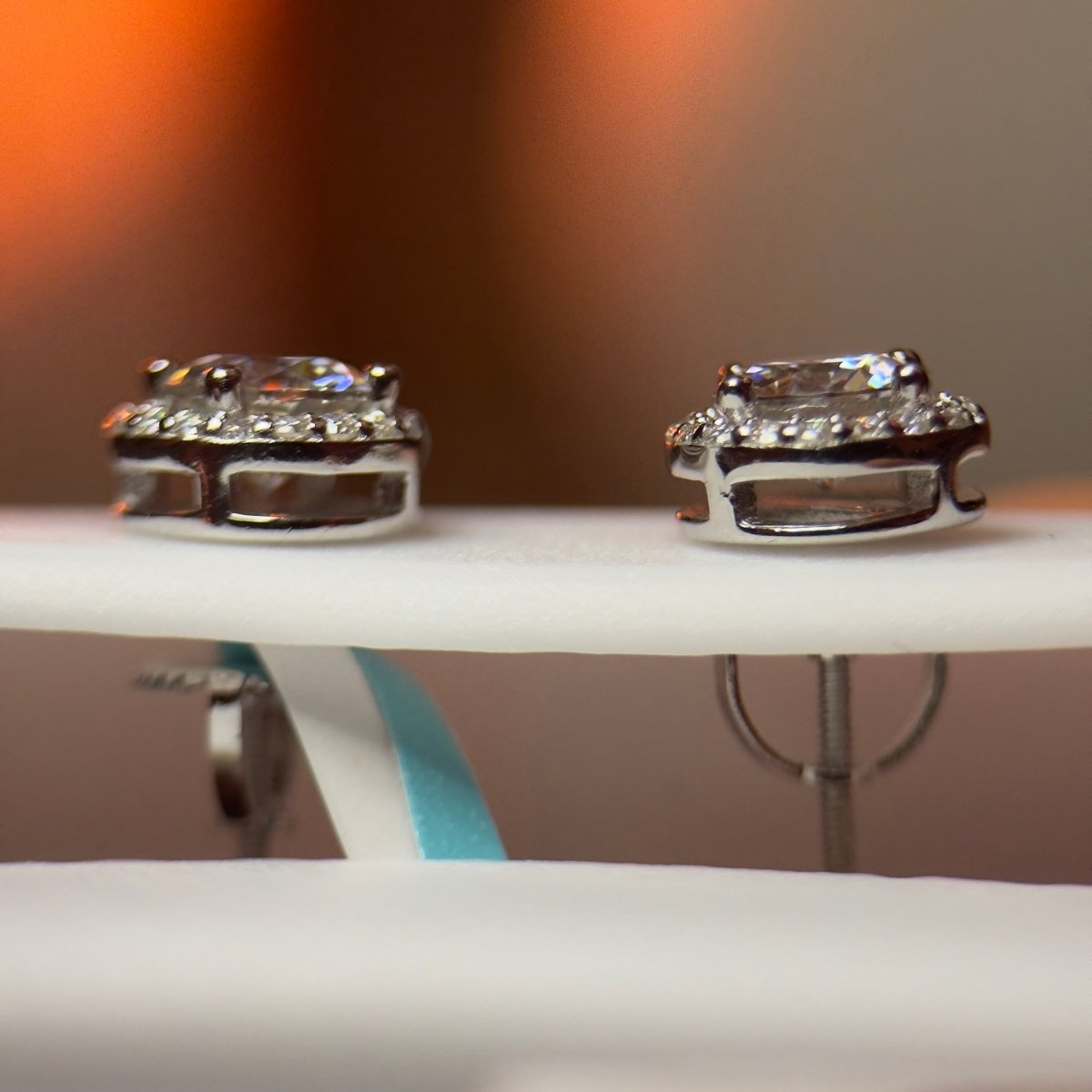 Moissanite Halo Earrings 1.42 Carats - Me, Myself & MoissaNite Jewelry