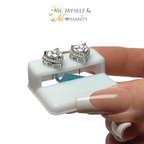 Moissanite Heart Halo Earrings 4.36 Carats - Rhodium Sterling Silver - Earrings - Me, Myself & MoissaNite Jewelry
