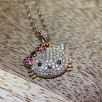Moissanite Hello Kitty Necklace - Me, Myself & MoissaNite Jewelry