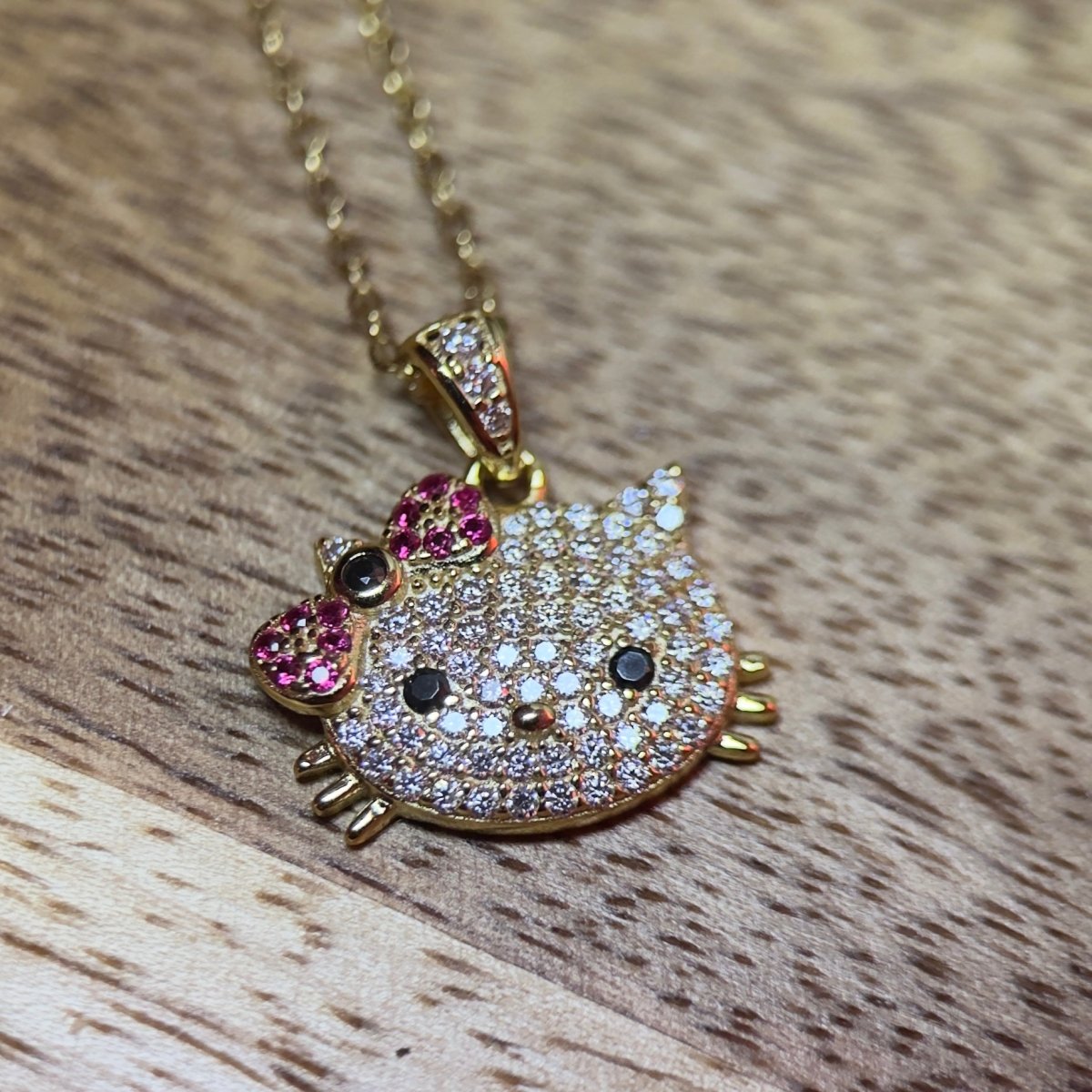 Moissanite Hello Kitty Necklace - Me, Myself & MoissaNite Jewelry