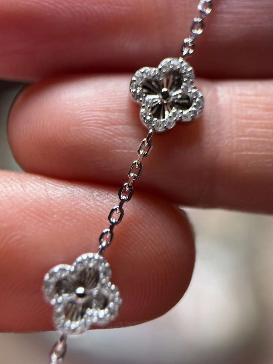 Moissanite Mini Clover Bracelet - Me, Myself & MoissaNite Jewelry