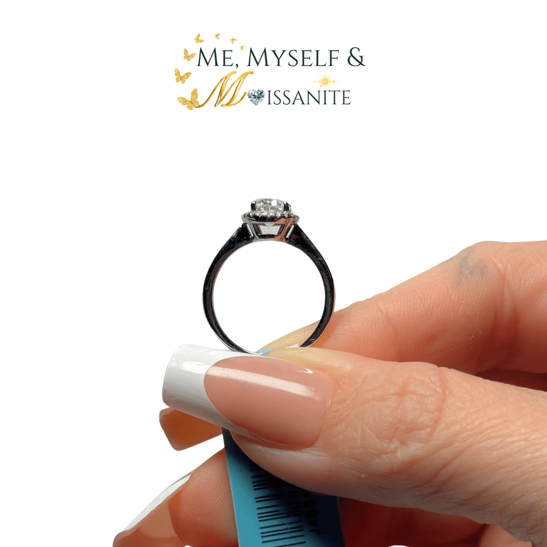 Moissanite Oval Solitaire Halo Ring size 6 - Sterling Silver 1.6 Carat - Rings - Me, Myself & MoissaNite Jewelry