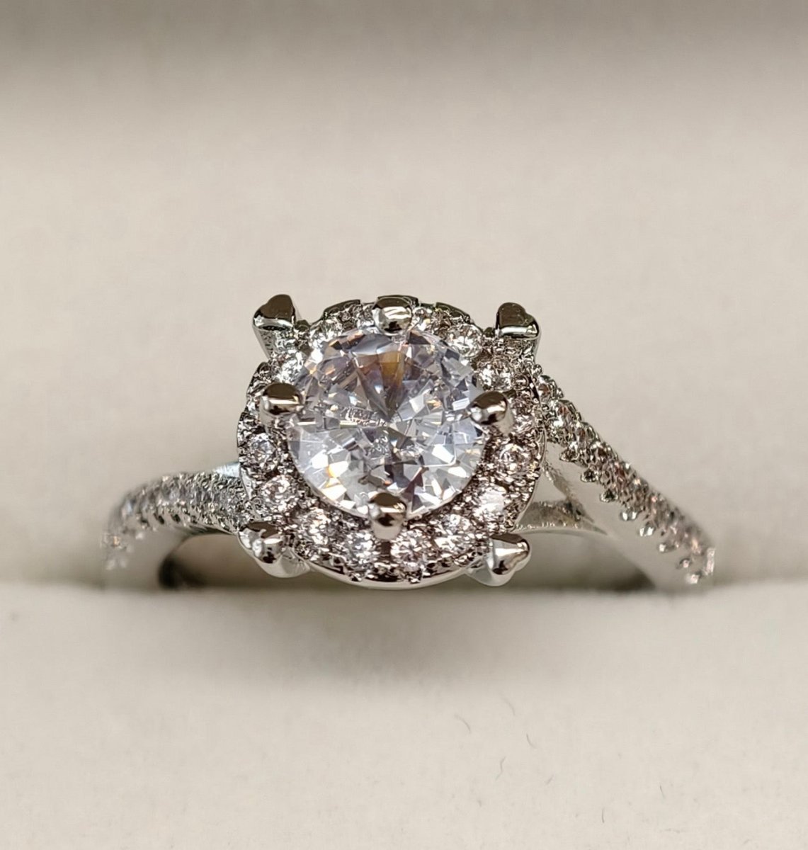 Moissanite Ring Cushion Stone with Halo and Hearts 1 Carat - Me, Myself & MoissaNite Jewelry