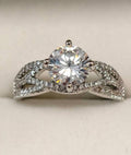 Moissanite Ring Single Stone with Infinity Band 2 Carats - Me, Myself & MoissaNite Jewelry