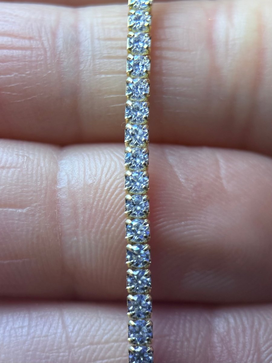 Moissanite Tennis Bracelet Gold Vermeil 7.5 Inch - Me, Myself & MoissaNite Jewelry
