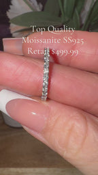 2 carat D color VVS1 moissanite eternity ring in sterling silver 925 size 7 brilliant cut diamond alternative tiktok video