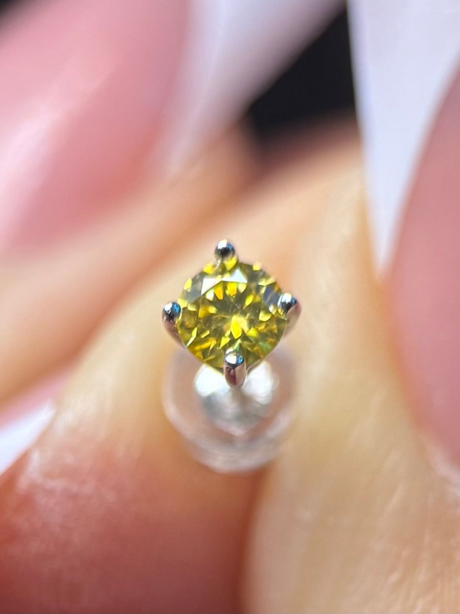 Yellow Moissanite Solitaire Stud Earrings 1 Carat - Me, Myself & MoissaNite Jewelry