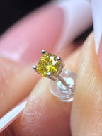 Yellow Moissanite Solitaire Stud Earrings 1 Carat - Me, Myself & MoissaNite Jewelry